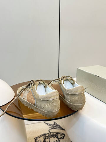 Golden Goose Super Star Khaki Beige Silver White Sneaker (BS-87394)