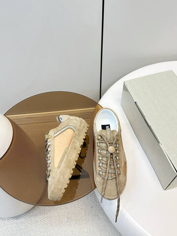 Golden Goose Super Star Khaki Beige Silver White Sneaker (BS-87394)
