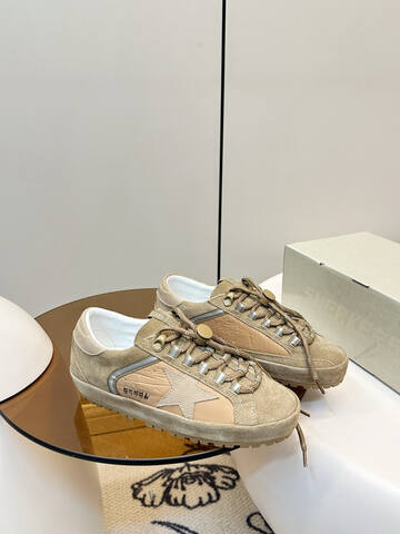 Golden Goose Super Star Khaki Beige Silver White Sneaker (BS-87394)
