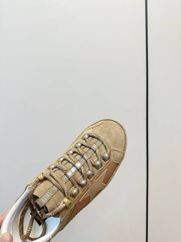 Golden Goose Super Star Khaki Beige Silver White Sneaker (BS-87394)