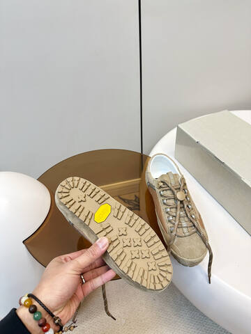 Golden Goose Super Star Khaki Beige Silver White Sneaker (BS-87394)