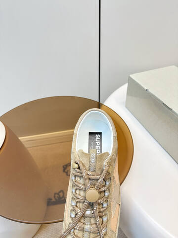 Golden Goose Super Star Khaki Beige Silver White Sneaker (BS-87394)