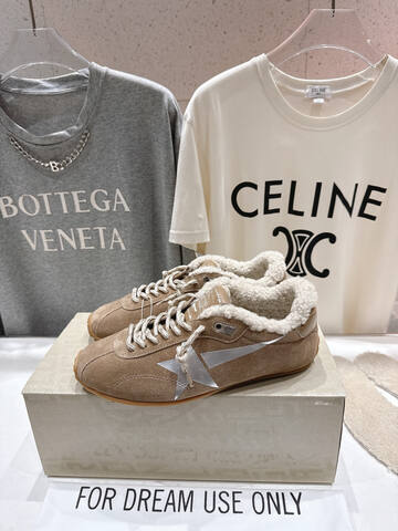 Golden Goose Marathon Shearling Lined Tan Silver Off White Gum Brown Sneaker (BS-87493)