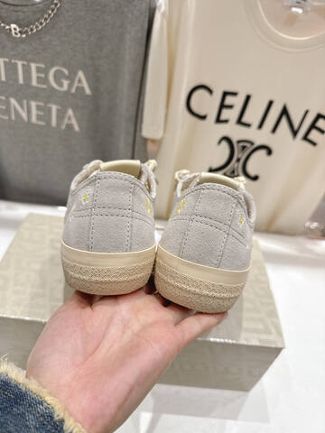Golden Goose V Star Light Gray Cream Yellow White Skate Shoe (BS-87496)