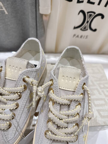 Golden Goose V Star Light Gray Cream Yellow White Skate Shoe (BS-87496)