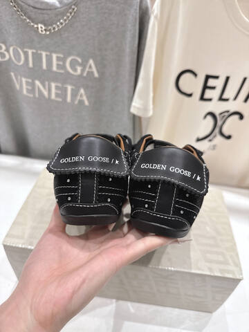 Golden Goose Super Star Black Silver Brown White Skate Shoe (BS-87462)