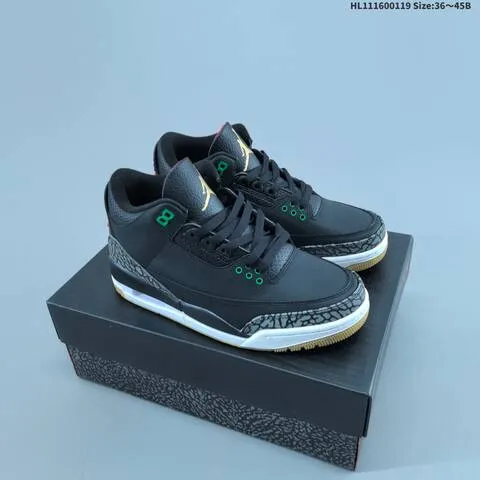 Jordan Air Jordan 3 Retro black/green/gold 36~45 basketball